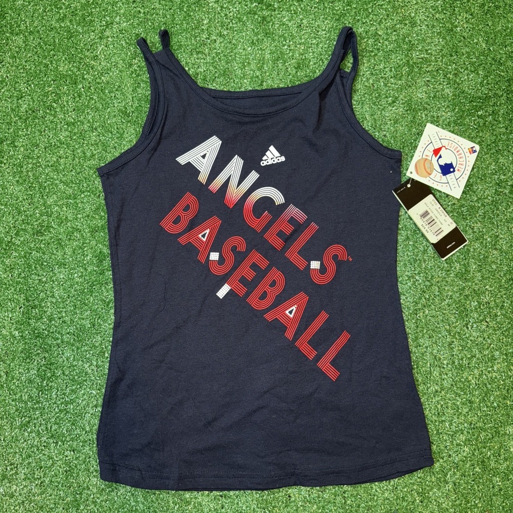 Adidas Los Angeles Angels Youth Girls Wild Pitch Tunic Tank Top Medium10/12 NWT